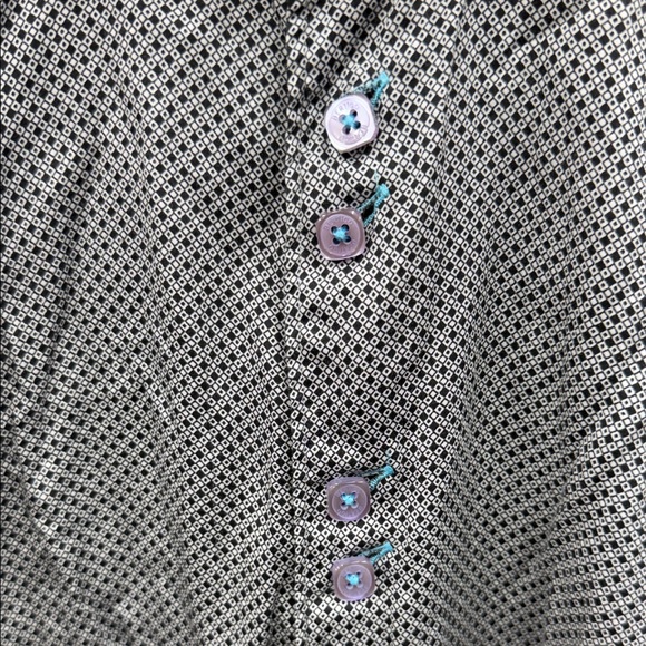 Men's Gray Patterned Button-Down Shirt - Picture 2 of 6